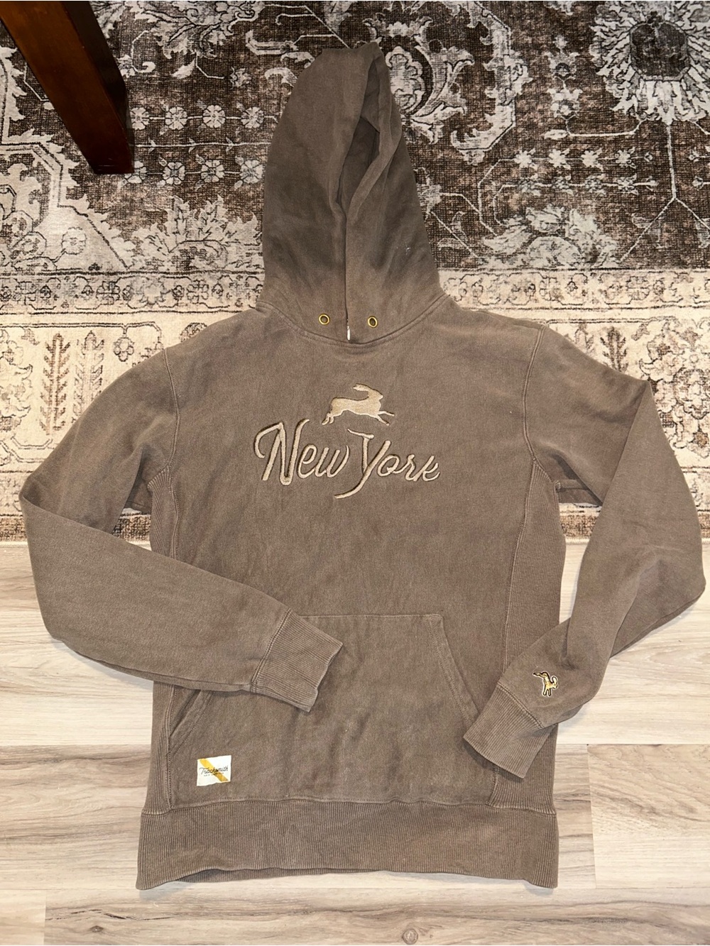 Tracksmith Brown New York Embroidered Hoodie